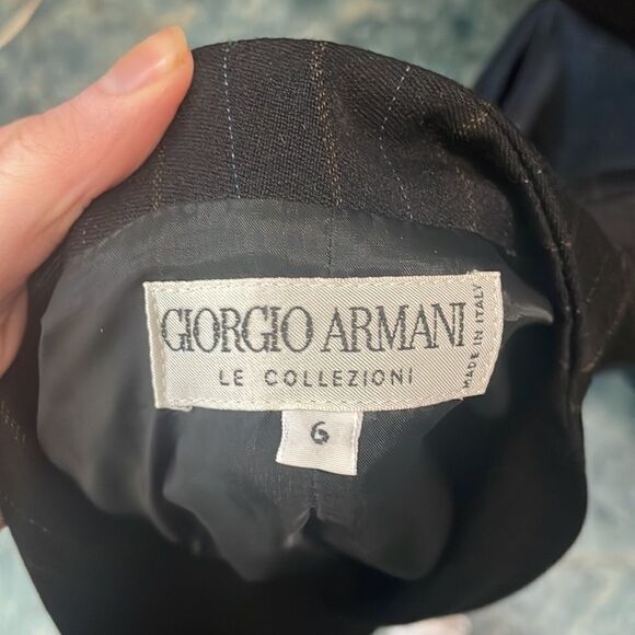 Giorgio Armani Black Pin Striped Jacket / Skirt Suit - Picture 8 of 9